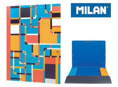 Opakowanie Teczka MILAN A4 cienka z gumką UNDERGROUND niebieska