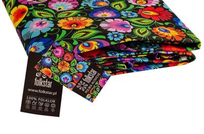 Opakowanie Tkanina bawełna - łowicka czarna 2,5m FOLKSTAR