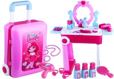 Opakowanie Toaletka walizka 2w1 stolik akcesoria różowa 14 el