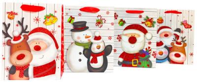 Opakowanie Torebka brokat Renifer Bałwan A5 12 sztuk