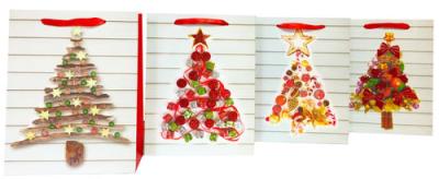 Opakowanie Torebka Lux 210 gsm z brokatem Xmass Choinka Średnia A5