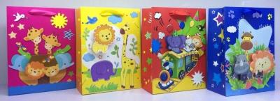 Opakowanie Torebka ozdobna 3D pionowa średnia Zwierzaczki