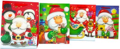 Opakowanie Torebka Pop-Up brokat 3D Mikołaj A5 12 sztuk