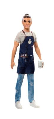 Opakowanie Barbie. Lalka Ken kariera barista FXP03