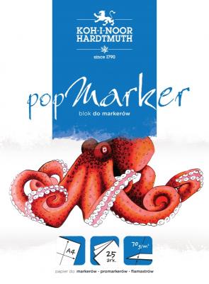 Blok popmarker A4 25 kartek 70G.. Wydawca: Koh-I-Noor. SmakLiter.pl Opakowanie Blok popmarker A4 25 kartek 70G.