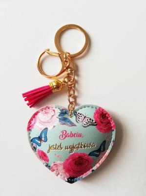 Breloczek do kluczy, Babciu jesteś wyjątkowa, serce, morski. Wydawca: Jawi. SmakLiter.pl Opakowanie Breloczek do kluczy, Babciu jesteś wyjątkowa, serce, morski