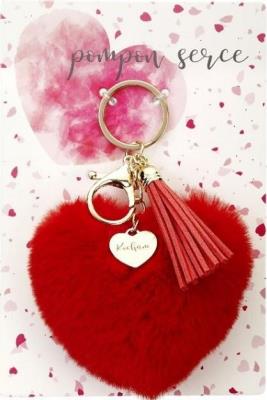 Brelok - pompon serce. Kocham (czerwone). Wydawca: Jawi. SmakLiter.pl Opakowanie Brelok - pompon serce. Kocham (czerwone)