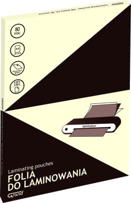 Folia do laminowania Grand A4 80 mic 100 ark. Wydawca: KW TRADE. SmakLiter.pl Opakowanie Folia do laminowania Grand A4 80 mic 100 ark