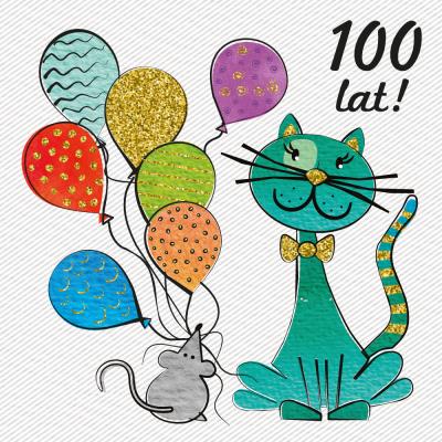 Opakowanie Henry karnet kwadrat - Urodziny Kot