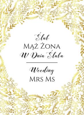 Opakowanie Karnet B6 Ślub - Złoty