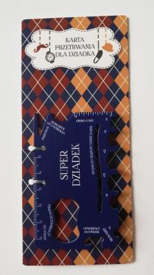 Karta survivalowa, Super dziadek, granatowa. Wydawca: Jawi. SmakLiter.pl Opakowanie Karta survivalowa, Super dziadek, granatowa