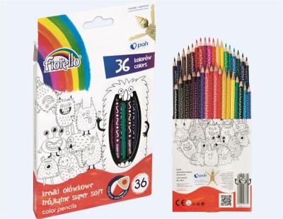 Opakowanie Kredki Super Soft 36 kolorów ostrz. trójk.FIORELLO