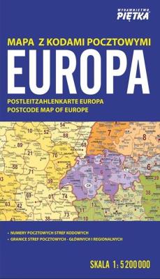 Mapa Europy - kodów pocztowych 1:5 200 000. Wydawca: Wydawnictwo Kartograficzne. SmakLiter.pl Opakowanie Mapa Europy - kodów pocztowych 1:5 200 000