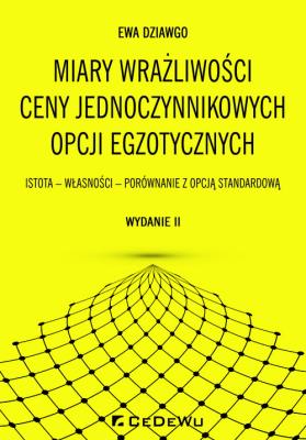 Okładka książki Miary wrażliwości ceny jednoczynnikowych opcji egzotycznych