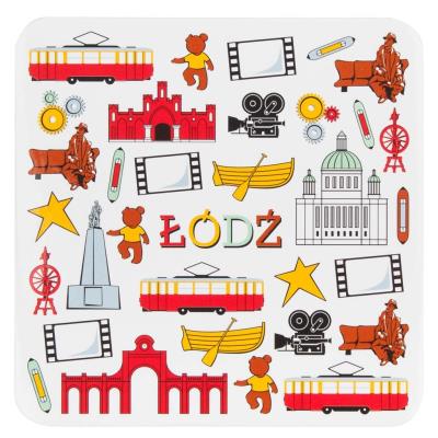 Opakowanie Podkładka korkowa FOLK - Łódź symbole