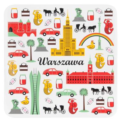 Opakowanie Podkładka korkowa FOLK - Warszawa symbole