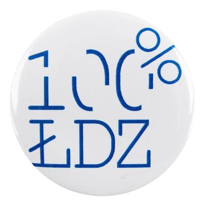 Opakowanie Przypinka mała - 100% Łódź biała 37 mm FOLKSTAR