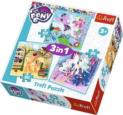 Opakowanie Puzzle 3w1 Radosne dni kucyków My Little PonyTREFL