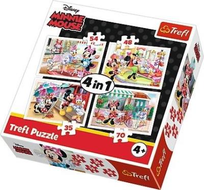 Opakowanie Puzzle 4w1 Minnie z przyjaciółmi TREFL