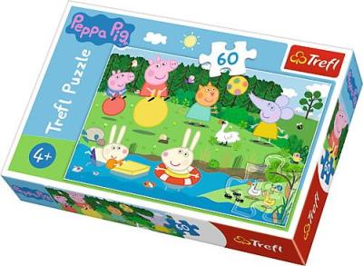 Opakowanie Puzzle 60 Świnka Peppa Wakacyjna zabawa TREFL