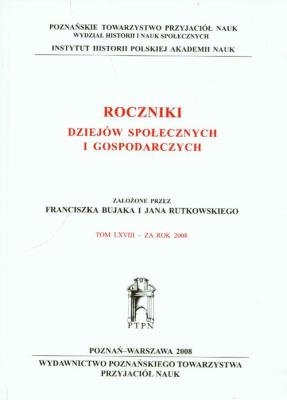 Roczniki dziejów społecznych i gospodarczych. Wydawca: Poznańskie Towarzystwo Przyjaciół Nauk. SmakLiter.pl Opakowanie Roczniki dziejów społecznych i gospodarczych