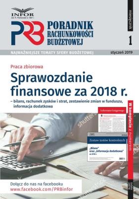 Okładka książki Sprawozdanie finansowe za 2018 rok