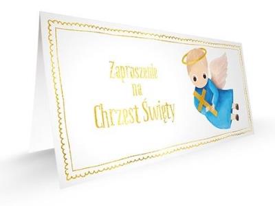 Opakowanie Zaproszenie - Chrzest chłopiec (5szt.)