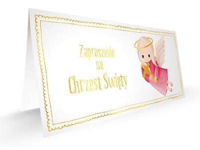 Opakowanie Zaproszenie - Chrzest dziewczynka (5szt.)