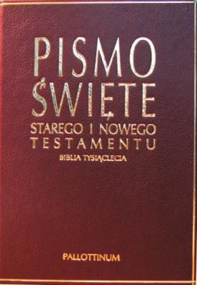 Okładka książki Biblia Tysiąclecia - opr. skórzana złote tłoczenia