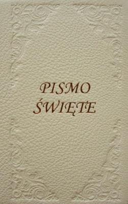 Biblia Tysiąclecia - oazowa, biała, panigatory. Autor:   Praca zbiorowa. SmakLiter.pl Okładka książki Biblia Tysiąclecia - oazowa, biała, panigatory