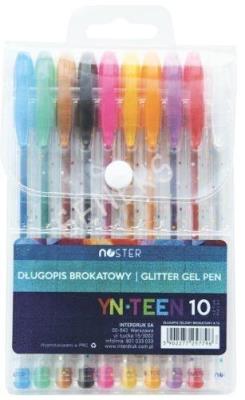 Opakowanie Długopis brokatowy 10 kolorów NOSTER