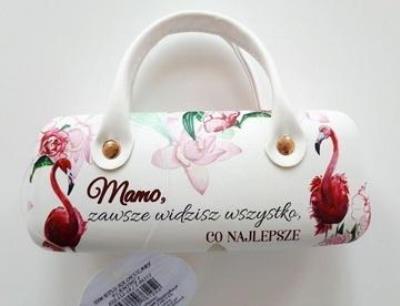 Opakowanie Etui na okulary - Mamo, zawsze... (flaming białe)