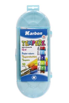 Farby Tempera 12ml 10 kollorów na palecie KARBON. Wydawca: MST Toys. SmakLiter.pl Opakowanie Farby Tempera 12ml 10 kollorów na palecie KARBON