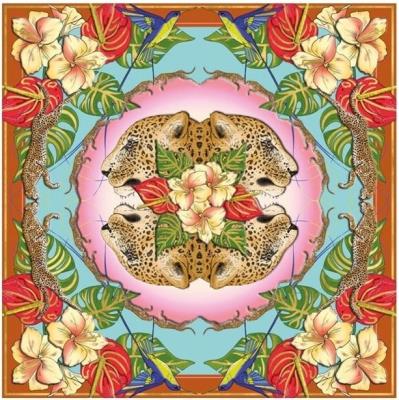 Opakowanie Karnet kwadrat z kopertą Leopards & Hummingbirds