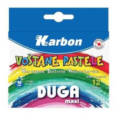 Kredki świecowe trójkątne 12 kolorów KARBON. Wydawca: MST Toys. SmakLiter.pl Opakowanie Kredki świecowe trójkątne 12 kolorów KARBON