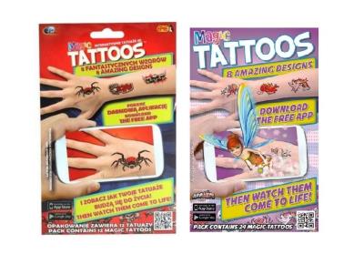 Opakowanie Magic Tattoos - Interaktywne tatuaże 3D, mix