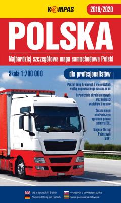 Okładka książki Mapa samochodowa 1:700 000 Polska dla profes.