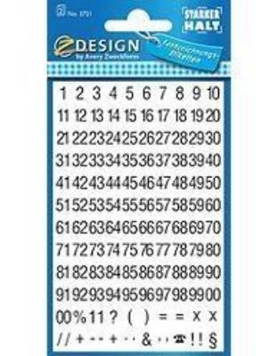 Opakowanie Naklejki czarne liczby na białym tle - 5mm