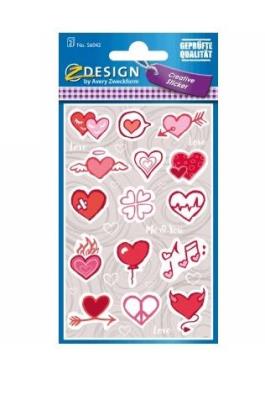 Opakowanie Naklejki papierowe - Serca
