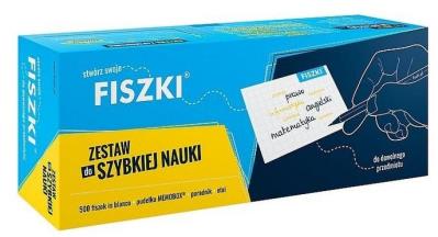 Stwórz swoje fiszki. Zestaw do szybkiej nauki. Autor: Kinga Perczyńska (red.). SmakLiter.pl Okładka książki Stwórz swoje fiszki. Zestaw do szybkiej nauki