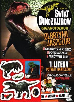 Świat Dinozaurów T.12 Gigantozaur. Autor: Opracowanie zbiorowe. SmakLiter.pl Okładka książki Świat Dinozaurów T.12 Gigantozaur