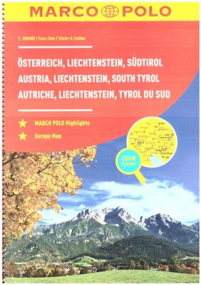 Atlas Austria 1:200 000 spirala w.2018 MARCO POLO. Autor: Opracowanie zbiorowe. SmakLiter.pl Okładka książki Atlas Austria 1:200 000 spirala w.2018 MARCO POLO