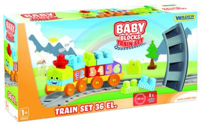 Opakowanie Baby Blocks Railway 1.45m - Kolejka 36 elementów