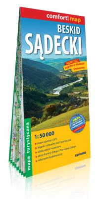 Okładka książki Beskid Sądecki laminowana mapa turystyczna 1:50 000