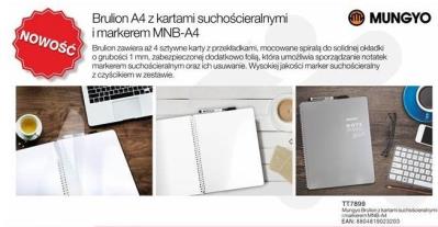 Opakowanie Brulion suchościeralny A4 z markerem MUNGYO