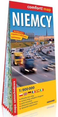 Comfort!map Niemcy 1:900 000 mapa w.2018. Autor: praca zbiorowa. SmakLiter.pl Okładka książki Comfort!map Niemcy 1:900 000 mapa w.2018