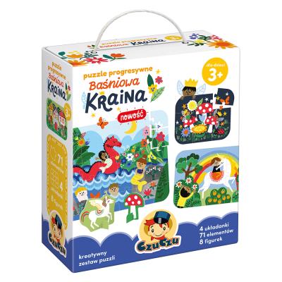 CzuCzu Puzzle progresywne Baśniowa kraina. Wydawca: Bright Junior Media. SmakLiter.pl Opakowanie CzuCzu Puzzle progresywne Baśniowa kraina