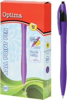 Opakowanie Długopis OPTIMA Soft Touch 521 FIOLET Op. 12szt.