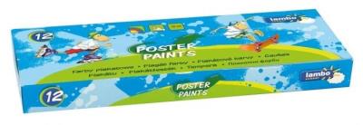 Opakowanie Farby plakatowe 10ml x12 kolorów LAMBO