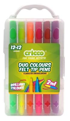 Flamastry dwustronne 24 kolory CRICCO. Wydawca: Cricco. SmakLiter.pl Opakowanie Flamastry dwustronne 24 kolory CRICCO